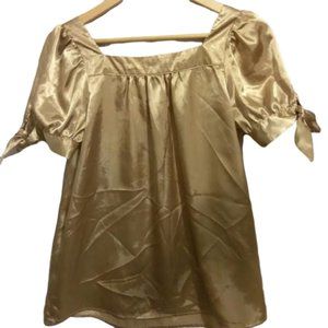 🍒 Copper Key🍒 Gold Christmas Party blouse sz S